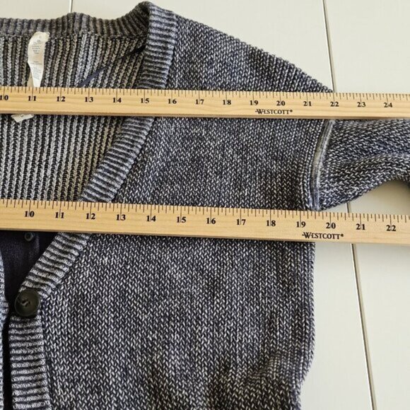 Lululemon Cardigan Women US 6 Marled Navy Knit Ribbed Vestigan Athleisure Cotton - Picture 5 of 16